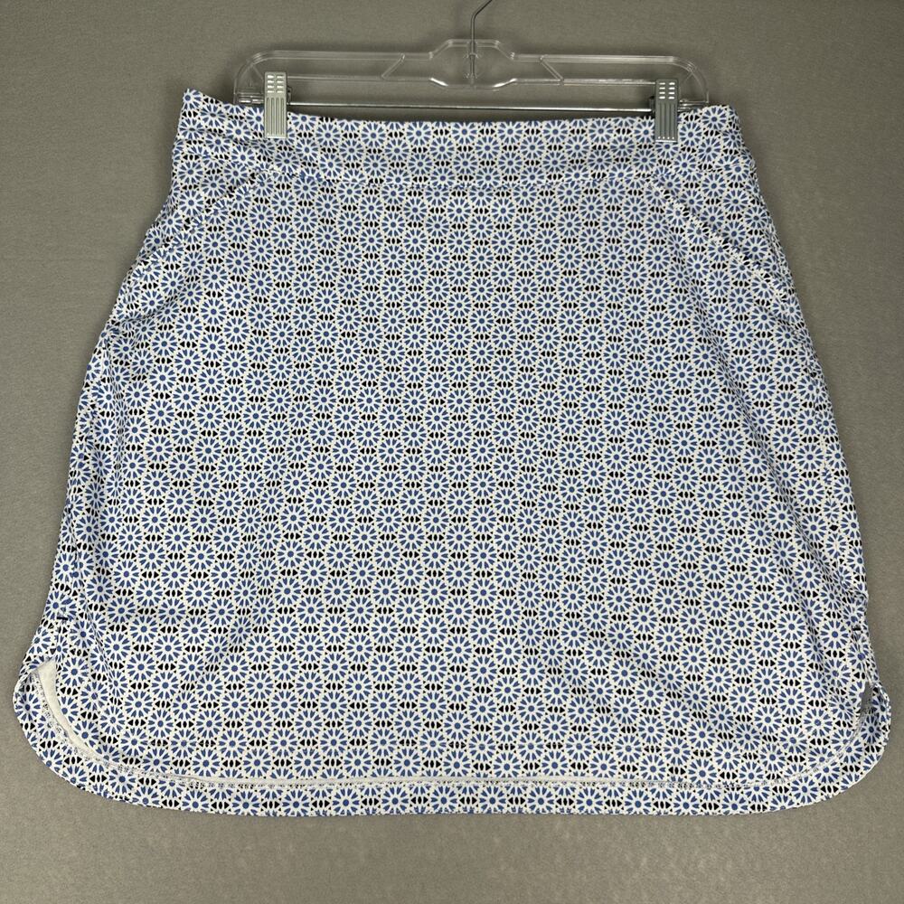 Peter Millar Golf Skort w/ Pockets Size XL Blue/White Pattern UPF 50+ Sun